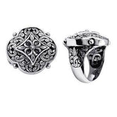 ARSF-6009-SF-5" Silver Overlay Designer Flower Shape Ring Jewelry Bali Designs Inc